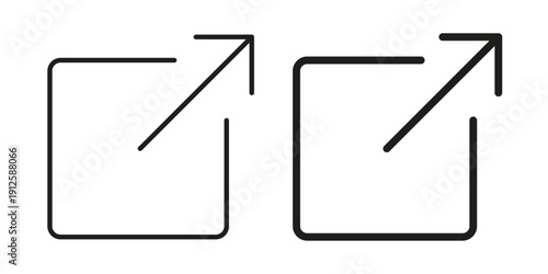 External link icon in black line style set. logotype designs