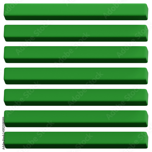 Fotografie 3D Green Horizontal Bar Parallel Minimal Stack Pattern