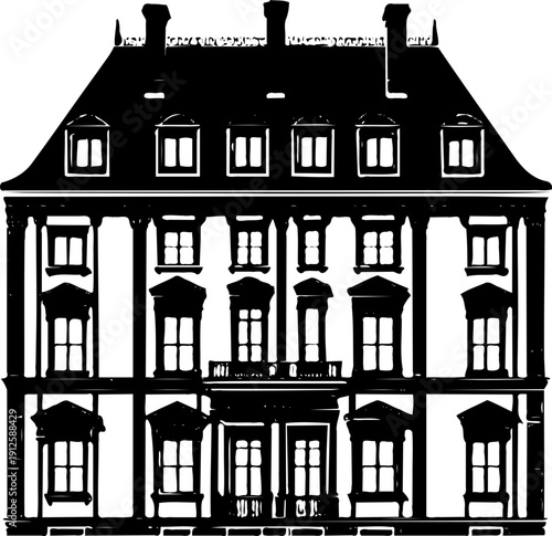 silhouettes of houses