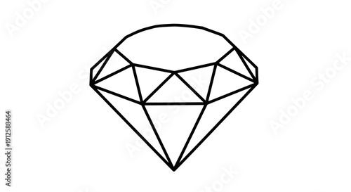 A simple black and white line drawing of a diamond gemstone.
