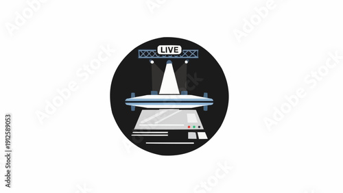 Foto Live concert stage with spotlight.