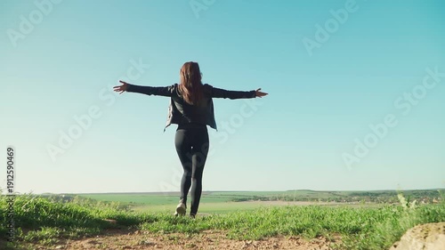 young woman in the field