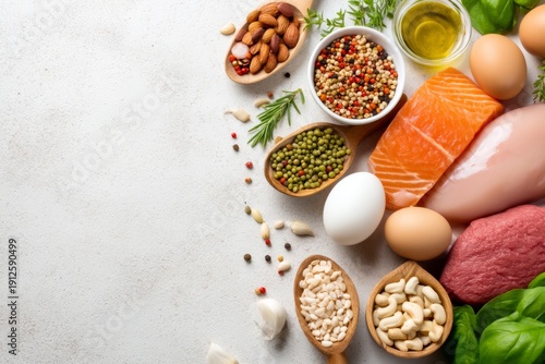 Wallpaper Mural Fresh Ingredients for Healthy Meal Prep with Protein Focus in Kitchen Torontodigital.ca