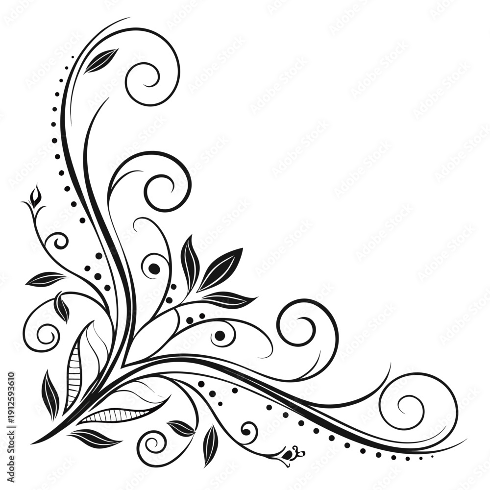 Fototapeta premium Calligraphic Border Flourish, Elegant Decorative Swirl