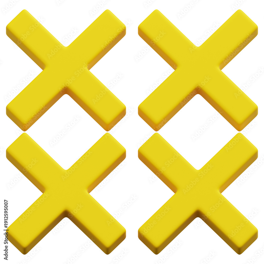 Obraz premium 3D Yellow Cross Grid Minimal Abstract Geometric Pattern