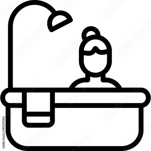 spa icon illustration design with outline