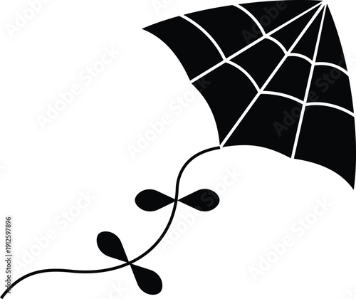 Colorful kite vector icon, flying toy silhouette and outline, playful festival symbol isolated on transparent background for kids and holiday design