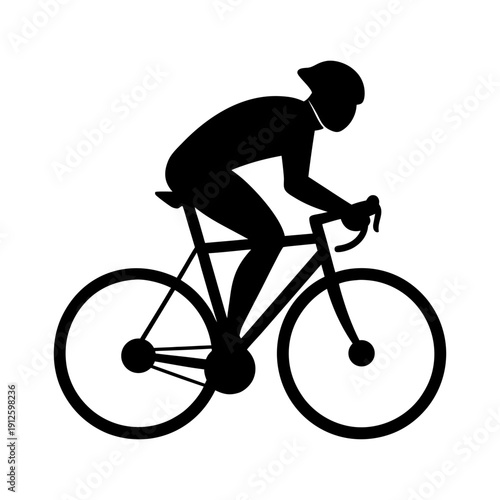 Dynamic Professional Cyclist on Road Bicycle Minimal Vector Design.