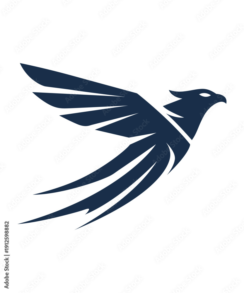 Fototapeta premium Flying Eagle Logo Minimal Modern Geometric Vector Emblem