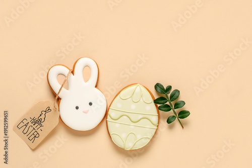 Tasty Easter cookies in sha...