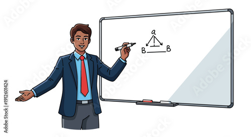 businessman drawing a graph