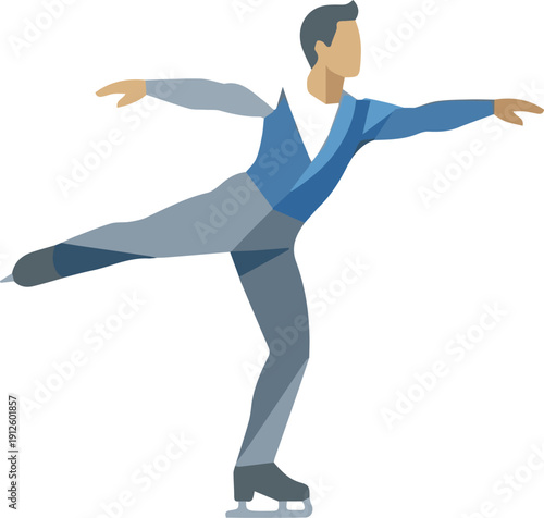 Male Figure Skater in Artistic Pose
