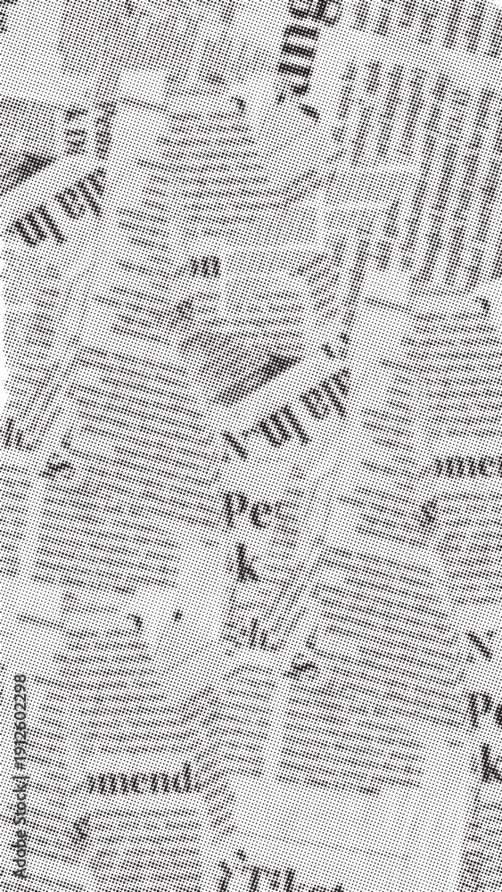 Obraz premium Overlapping torn pieces of black and white newspaper create abstract background texture