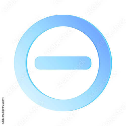 Free Download 3D Icon Gradient Minus Remove Subtract Delete Negative Symbol Isolated High Quality Render Transparent Background - GFXLoad