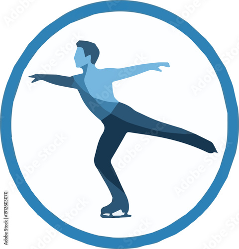 Abstract Figure Skater Silhouette