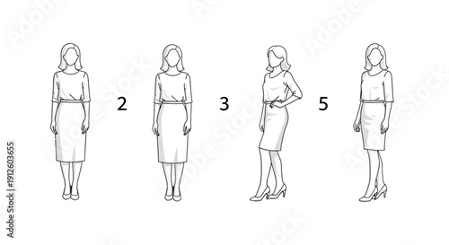 Fashionable women's outfits: dresses and skirts for business and casual wear