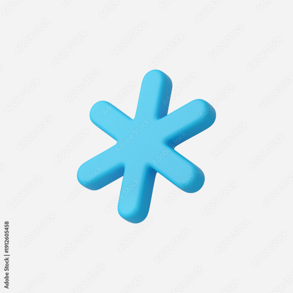 Obraz premium 3d Realistic Asterisk Icon vector illustration