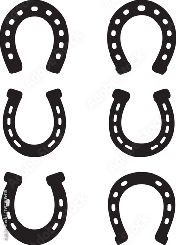 Horseshoe icon set. Vector