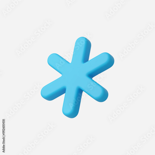 3d Realistic Asterisk Icon vector illustration