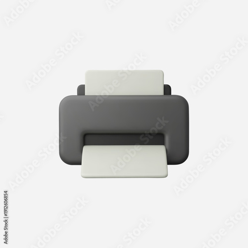 3d Realistic Print icon vector illustration
