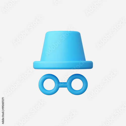 3d Realistic Incognito Mode icon vector illustration