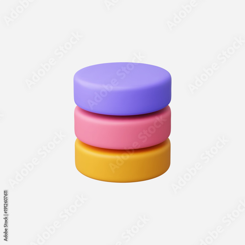 3d Realistic Database icon vector illustration