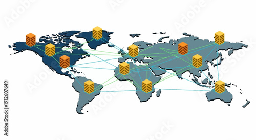 Global Network of Shipping Containers and Logistics.