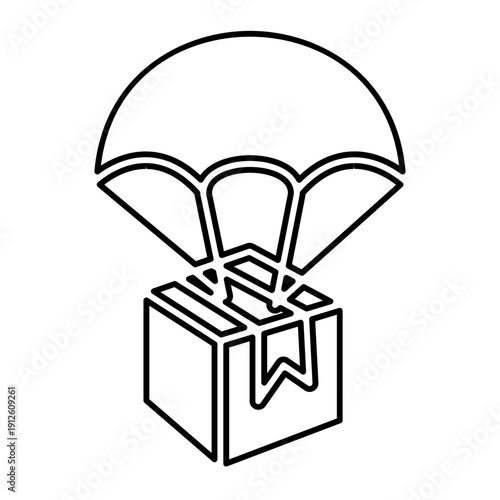 Parachute delivery icon