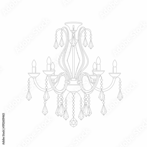 Vector illustration of a beautiful room decoration chandeliers , jhumars
