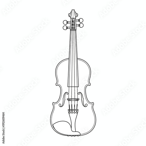 Symphony of Strings: An elegant outline of a violin, a symbol of musical artistry, evokes a sense of refined beauty and the promise of melodic enchantment.
