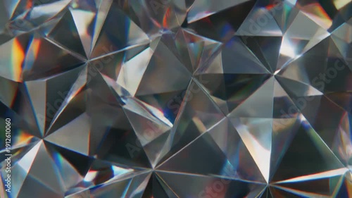 Stunning abstract diamond close-up sparkles with vibrant colors motion