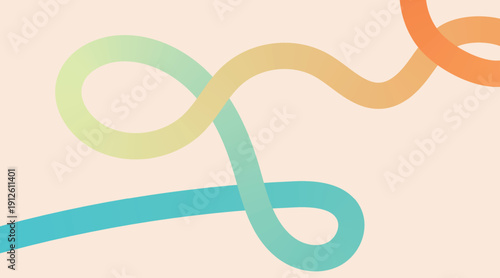 Rainbow wave line set. Abstract liquid swirl shapes with gradient background, abstract Color Circle Line Backgrounds. Chain Shape Gradient Lines Pattern, Vibrant ribbon curves backgroun