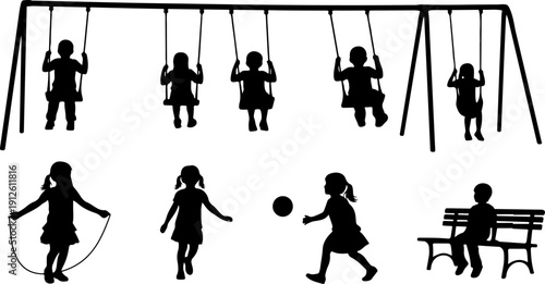 Swinging Child Silhouette