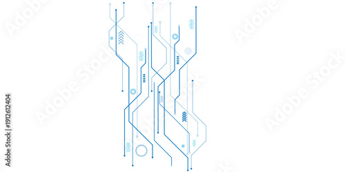 Abstract digital technology futuristic internet network speed connection white and blue background. 