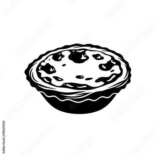 Pastel de Nata Silhouette Vector, Portuguese Egg Tart Illustration, Traditional Bakery Menu and Cafe Branding Icon