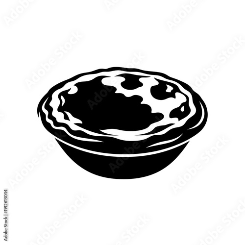Pastel de Nata Silhouette Vector, Portuguese Egg Tart Illustration, Traditional Bakery Menu and Cafe Branding Icon