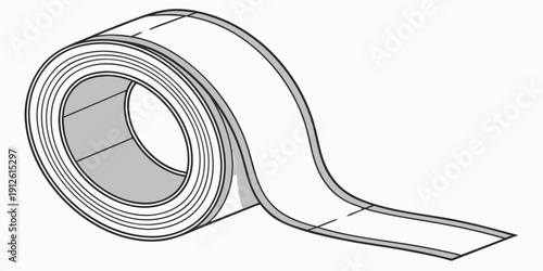 A roll of adhesive tape in a simple line art illustration style