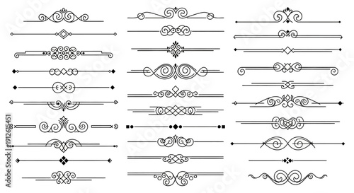 elegant ornamental decorative dividers and vintage flourishes for graphic design projects typography and web elements.
