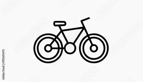 Bicycle vector icon. Camping sign stock illustration.