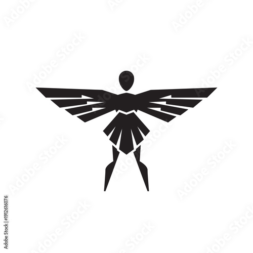 Greek mythology the son of the master craftsman daedalus logo icon design template flat vector