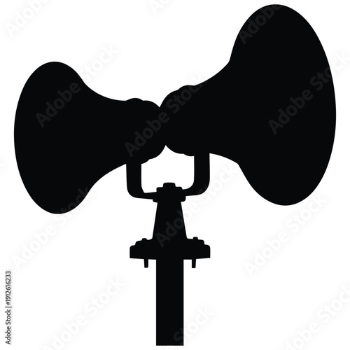 Megaphone on stand for announcements and public speaking events