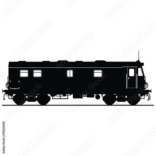 Modern train carriage in motion on railway track