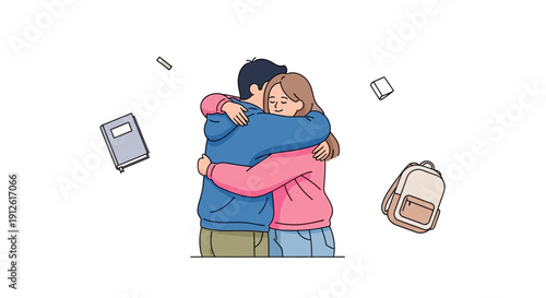 Heartwarming moment of two people embracing each other.