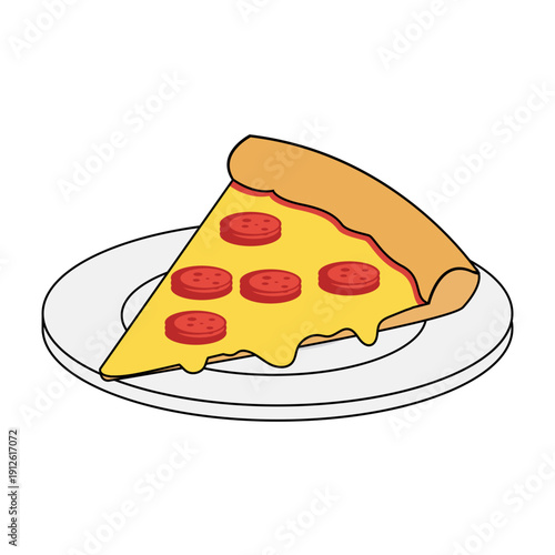 Pepperoni Pizza Slice Plate