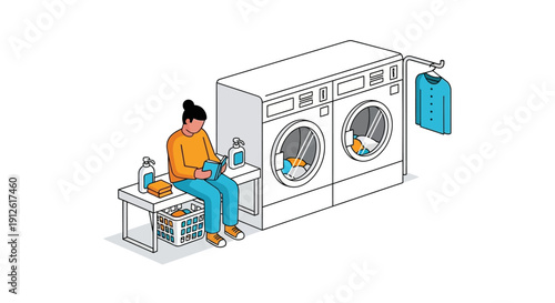 Man doing laundry at home using washing machine and dryer.
