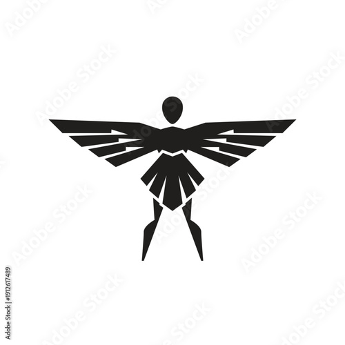 Greek mythology the son of the master craftsman daedalus logo icon design template flat vector
