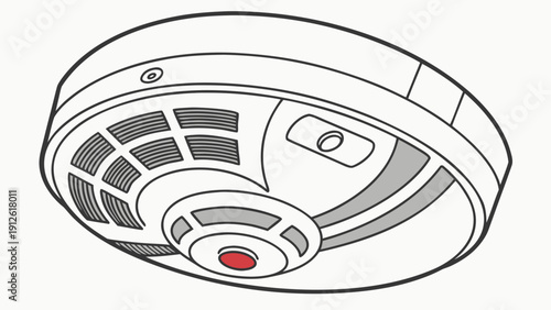 A vector graphic illustration of a smoke detector on a white background