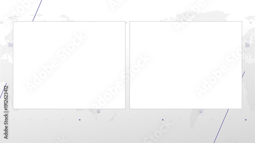 Tableau sur toile Two box split screen for news, interviews, live broadcast, tv shows, live streaming