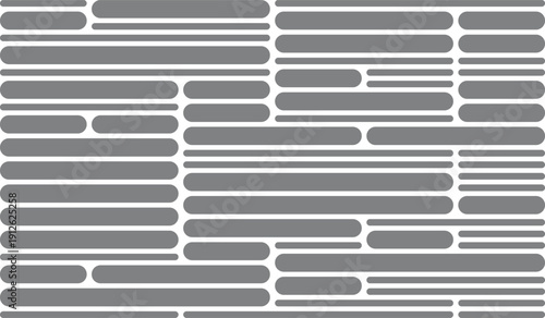 A structured visual pattern composed of multiple horizontal gray rounded rectangle shapes on a pure white canvas