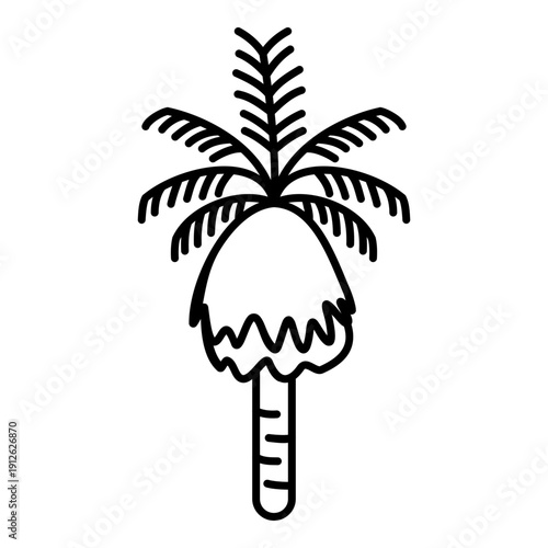 california fan palm line icon